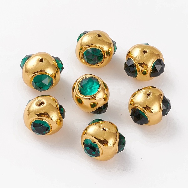 PandaHall Glass Beads, with Golden Tone Brass Findings, Faceted Nuggets, 22.5~23.5x22~23x20~20.5mm, Hole: 1.6mm Glass Nuggets Green
PandaHall Glass Beads, with Golden Tone Brass Findings, Faceted Nuggets, 22.5~23.5x22~23x20~20.5mm, Hole: 1.6mm Glass Nuggets Green