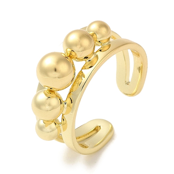 PandaHall Brass Open Cuff Rings, Multi-Ball Ring, Anxiety Ring for Women, Real 18K Gold Plated, 5~8mm, Inner Diameter: 17mm Brass Round
PandaHall Brass Open Cuff Rings, Multi-Ball Ring, Anxiety Ring for Women, Real 18K Gold Plated, 5~8mm, Inner Diameter: 17mm Brass Round