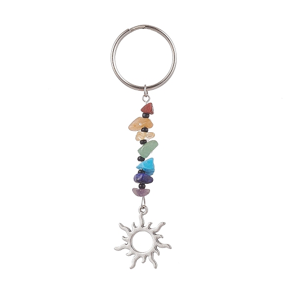 PandaHall Natural Gemstone Chips Keychains, Alloy Charms Keychains with Iron Split Key Rings, Sun, 9.7cm, Charm: 26x24x2mm Mixed Stone Sun
PandaHall Natural Gemstone Chips Keychains, Alloy Charms Keychains with Iron Split Key Rings, Sun, 9.7cm, Charm: 26x24x2mm Mixed Stone Sun