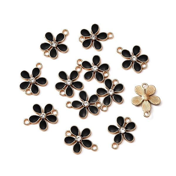 PandaHall Zinc Alloy Enamel Links Connectors, with Crystal Rhinestones, Golden, Flower, Black, 15.5x19.5x3mm, Hole: 2mm Alloy..., Clear
PandaHall Zinc Alloy Enamel Links Connectors, with Crystal Rhinestones, Golden, Flower, Black, 15.5x19.5x3mm, Hole: 2mm Alloy..., Clear