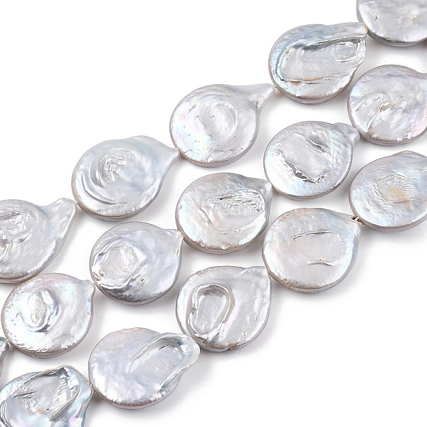 PandaHall Natural Baroque Pearl Keshi Pearl Beads Strands, Cultured Freshwater Pearl, Flat Round, Gainsboro, 21~30x19.5~22x4~6.5mm, Hole..., Gray
PandaHall Natural Baroque Pearl Keshi Pearl Beads Strands, Cultured Freshwater Pearl, Flat Round, Gainsboro, 21~30x19.5~22x4~6.5mm, Hole..., Gray