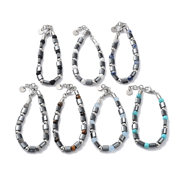 PandaHall Synthetic Non-magnetic Hematite Rectangle Bracelets, Mixed Gemstone Round Beaded Bracelets with 201 Stainless Steel Lobster Claw...
PandaHall Synthetic Non-magnetic Hematite Rectangle Bracelets, Mixed Gemstone Round Beaded Bracelets with 201 Stainless Steel Lobster Claw...