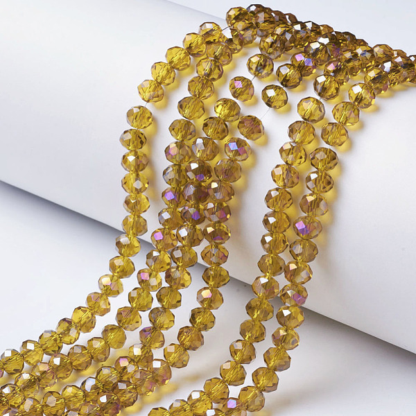 PandaHall Electroplate Transparent Glass Beads Strands, Half Rainbow Plated, Faceted, Rondelle, Goldenrod, 6x5mm, Hole: 1mm, about..., Gold
PandaHall Electroplate Transparent Glass Beads Strands, Half Rainbow Plated, Faceted, Rondelle, Goldenrod, 6x5mm, Hole: 1mm, about..., Gold
