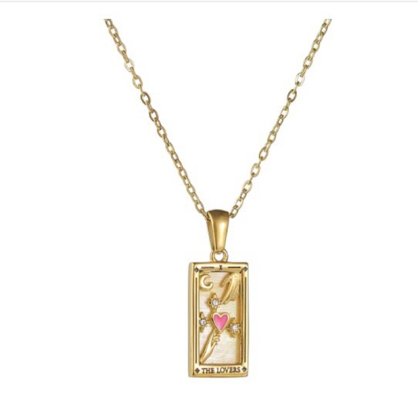 PandaHall Rhinestone Tarot Card Pendant Necklace with Enamel, Golden Stainless Steel Jewelry for Women, The Lovers VI, 19.69 inch(50cm)...
PandaHall Rhinestone Tarot Card Pendant Necklace with Enamel, Golden Stainless Steel Jewelry for Women, The Lovers VI, 19.69 inch(50cm)...