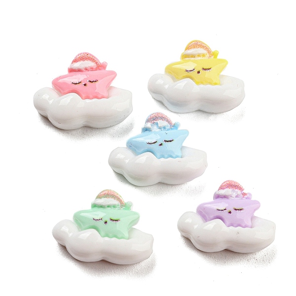 PandaHall Opaque Resin Cabochons, Cloud with Star, Mixed Color, 10.5x14.5x6mm Resin Star Multicolor
PandaHall Opaque Resin Cabochons, Cloud with Star, Mixed Color, 10.5x14.5x6mm Resin Star Multicolor