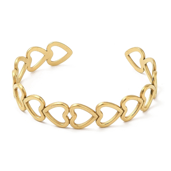PandaHall Ion Plating(IP) 304 Stainless Steel Heart Open Cuff Bangle for Women, Real 18K Gold Plated, Inner Diameter: 2-3/8 inch(6.05cm) 304...
PandaHall Ion Plating(IP) 304 Stainless Steel Heart Open Cuff Bangle for Women, Real 18K Gold Plated, Inner Diameter: 2-3/8 inch(6.05cm) 304...