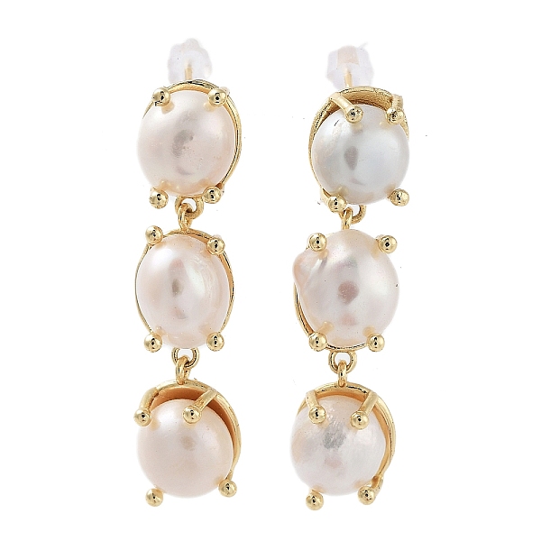 PandaHall Natural Pearl Dangle Stud Earrings, with Brass Findings and 925 Sterling Silver Pins, Oval, Real 14K Gold Plated, 53x11mm Pearl..., White
PandaHall Natural Pearl Dangle Stud Earrings, with Brass Findings and 925 Sterling Silver Pins, Oval, Real 14K Gold Plated, 53x11mm Pearl..., White