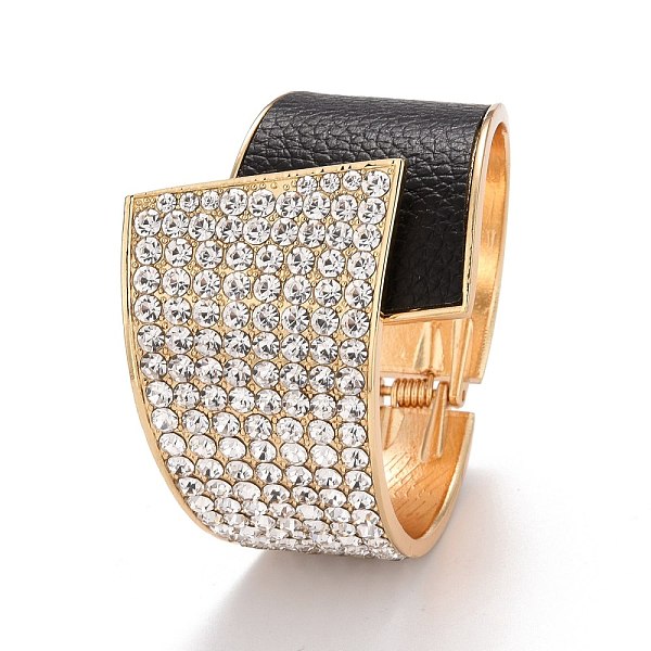 PandaHall Crystal Rhinestone Chunky Wrap Wide Cuff Bangle, Hinged Open Bangle with PU Leather for Women, Light Gold, Black, Inner Diameter...
PandaHall Crystal Rhinestone Chunky Wrap Wide Cuff Bangle, Hinged Open Bangle with PU Leather for Women, Light Gold, Black, Inner Diameter...