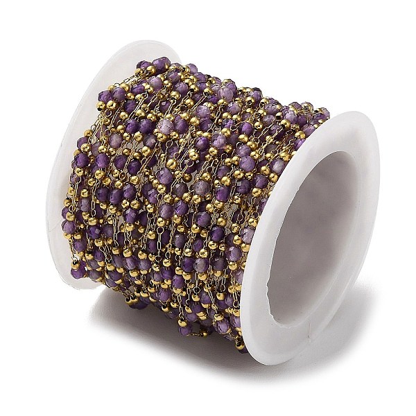 PandaHall Ion Plating(IP) Real 18K Gold Plated 316 Stainless Steel Paperclip Chains, with Faceted Round Natural Amethyst Beaded, with Spool...
PandaHall Ion Plating(IP) Real 18K Gold Plated 316 Stainless Steel Paperclip Chains, with Faceted Round Natural Amethyst Beaded, with Spool...