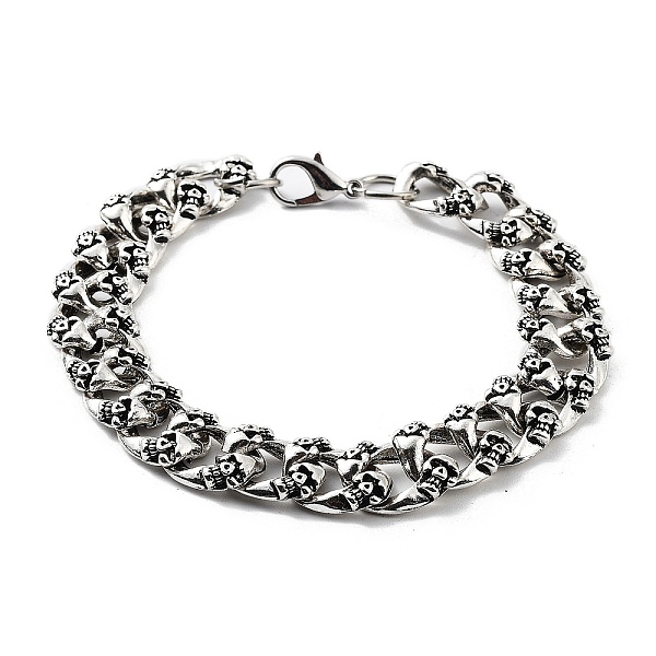 PandaHall Retro Alloy Skull Curb Chains Bracelets for Women Men, Antique Silver, 8-1/2 inch(21.6cm) Alloy
PandaHall Retro Alloy Skull Curb Chains Bracelets for Women Men, Antique Silver, 8-1/2 inch(21.6cm) Alloy