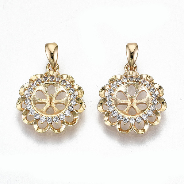 PandaHall Brass Micro Pave Clear Cubic Zirconia Peg Bails Pendants, with Brass Pinch Bail, for Half Drilled Bead, Nickel Free, Flat Round...
PandaHall Brass Micro Pave Clear Cubic Zirconia Peg Bails Pendants, with Brass Pinch Bail, for Half Drilled Bead, Nickel Free, Flat Round...