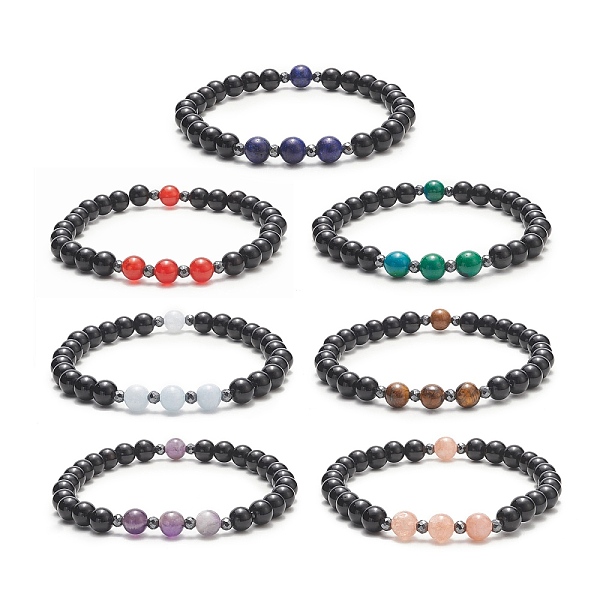 PandaHall 7Pcs 7 Style Natural & Synthetic Mixed Gemstone & Alloy Beaded Stretch Bracelets Set for Women, Inner Diameter: 2 inch(5.2cm)...
PandaHall 7Pcs 7 Style Natural & Synthetic Mixed Gemstone & Alloy Beaded Stretch Bracelets Set for Women, Inner Diameter: 2 inch(5.2cm)...