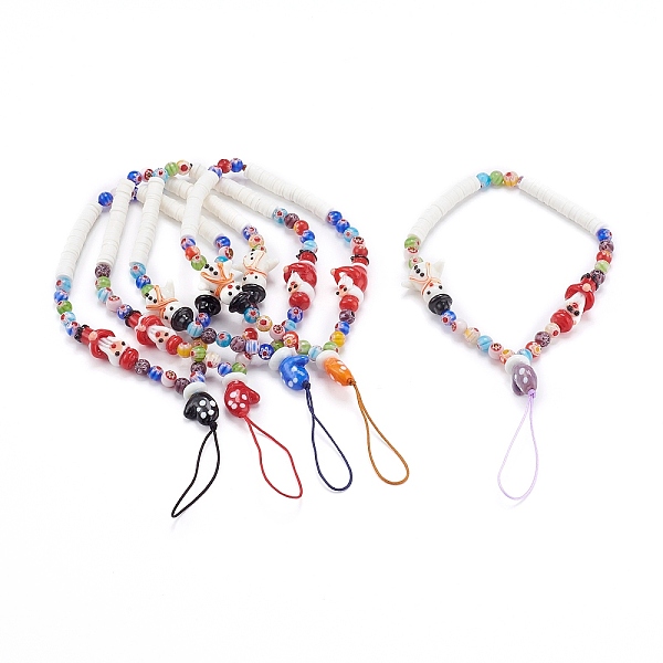 PandaHall Handmade Millefiori Glass Beaded Mobile Straps, with Polymer Clay Heishi Beads and Handmade Lampwork Beads, Mixed Color, 19.5cm..., Multicolor
PandaHall Handmade Millefiori Glass Beaded Mobile Straps, with Polymer Clay Heishi Beads and Handmade Lampwork Beads, Mixed Color, 19.5cm..., Multicolor