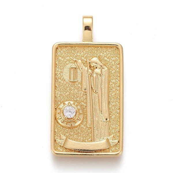 PandaHall Brass Micro Pave Clear Cubic Zirconia Pendants, Real 18K Gold Plated, Tarot Card Charms, The Hermit, The Hermit IX, 30x15x4mm...
PandaHall Brass Micro Pave Clear Cubic Zirconia Pendants, Real 18K Gold Plated, Tarot Card Charms, The Hermit, The Hermit IX, 30x15x4mm...