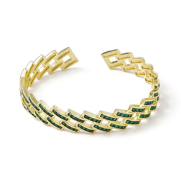 PandaHall Cubic Zirconia Hollow Out Rhombus Open Cuff Bangle, Rack Plating Brass Jewelry for Women, Cadmium Free & Lead Free, Green, Inner...
PandaHall Cubic Zirconia Hollow Out Rhombus Open Cuff Bangle, Rack Plating Brass Jewelry for Women, Cadmium Free & Lead Free, Green, Inner...