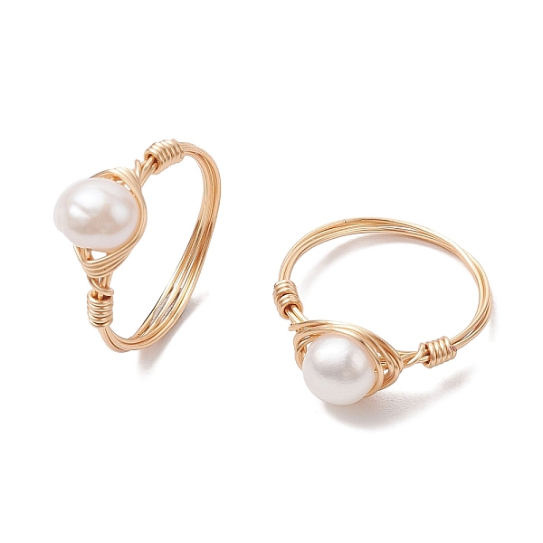 PandaHall Nuggets Natural Cultured Freshwater Pearl Finger Rings, Copper Wire Wrapped Ring for Women, Creamy White, 8.5mm, Inner Diameter...
PandaHall Nuggets Natural Cultured Freshwater Pearl Finger Rings, Copper Wire Wrapped Ring for Women, Creamy White, 8.5mm, Inner Diameter...