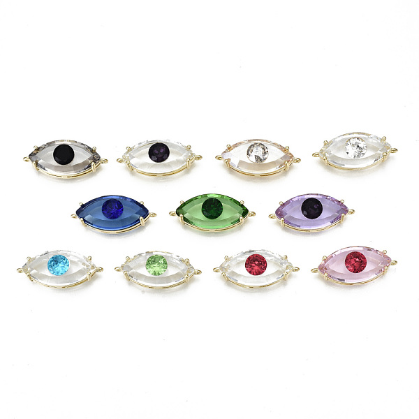 PandaHall Bras Glass Links Connectors, Nickel Free, Real 16K Gold Plated, Eye, Mixed Color, 12x29x10mm, Hole: 1.2mm Brass+Glass Eye..., Multicolor
PandaHall Bras Glass Links Connectors, Nickel Free, Real 16K Gold Plated, Eye, Mixed Color, 12x29x10mm, Hole: 1.2mm Brass+Glass Eye..., Multicolor
