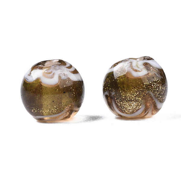 PandaHall Handmade Gold Sand Lampwork Beads, Round, Olive, 9~10x8~10mm, Hole: 1.6mm Lampwork Round Green
PandaHall Handmade Gold Sand Lampwork Beads, Round, Olive, 9~10x8~10mm, Hole: 1.6mm Lampwork Round Green