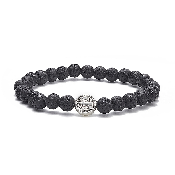 PandaHall Natural Lava Rock & Alloy Saint Benedict Medal Beaded Strech Bracelet for Women, Inner Diameter: 2-1/4 inch(5.8cm) Lava Rock Black
PandaHall Natural Lava Rock & Alloy Saint Benedict Medal Beaded Strech Bracelet for Women, Inner Diameter: 2-1/4 inch(5.8cm) Lava Rock Black