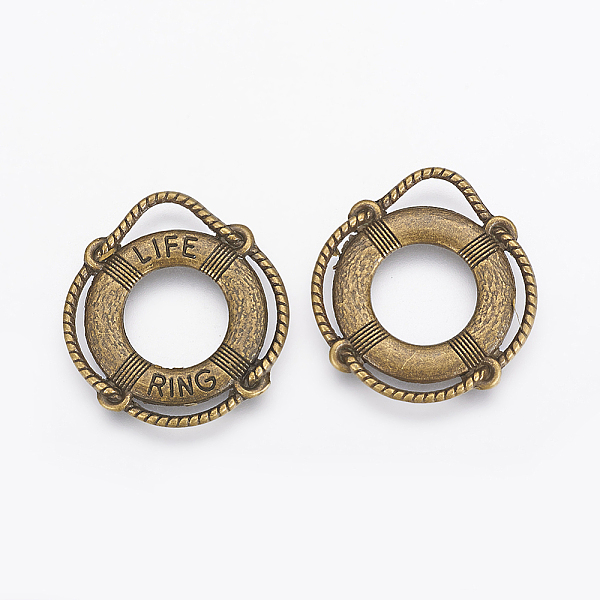 PandaHall Tibetan Style Alloy Pendants, Cadmium Free & Lead Free, Life Ring/Lifebuoy/Cork Hoop, Antique Bronze Color, Size: about 24mm long...
PandaHall Tibetan Style Alloy Pendants, Cadmium Free & Lead Free, Life Ring/Lifebuoy/Cork Hoop, Antique Bronze Color, Size: about 24mm long...