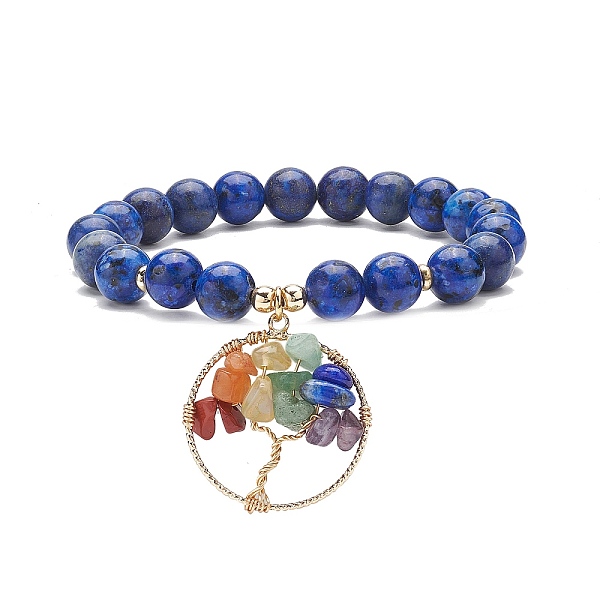 PandaHall Natural Lapis Lazuli(Dyed) Stretch Bracelet, Yoga Chakra Mixed Gemstone Chips Tree of Life Charms Bracelet for Women, Inner...
PandaHall Natural Lapis Lazuli(Dyed) Stretch Bracelet, Yoga Chakra Mixed Gemstone Chips Tree of Life Charms Bracelet for Women, Inner...