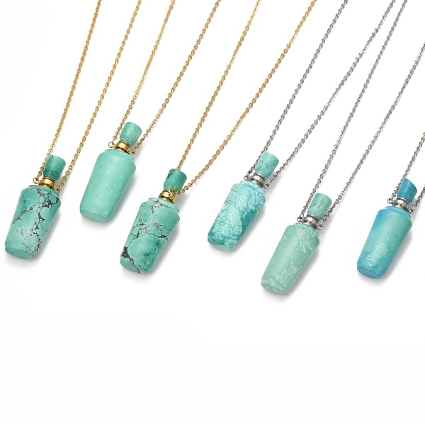 PandaHall Natural Howlite Perfume Bottle Pendant Necklaces, Dyed & Heated, with 304 Stainless Steel Cable Chains and Plastic Dropper, Mixed...
PandaHall Natural Howlite Perfume Bottle Pendant Necklaces, Dyed & Heated, with 304 Stainless Steel Cable Chains and Plastic Dropper, Mixed...