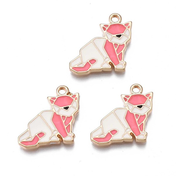 PandaHall Rack Plating Alloy Enamel Pendants, Cadmium Free & Nickel Free & Lead Free, Light Gold, Origami Fox, Light Coral, 18x16x2mm, Hole...
PandaHall Rack Plating Alloy Enamel Pendants, Cadmium Free & Nickel Free & Lead Free, Light Gold, Origami Fox, Light Coral, 18x16x2mm, Hole...