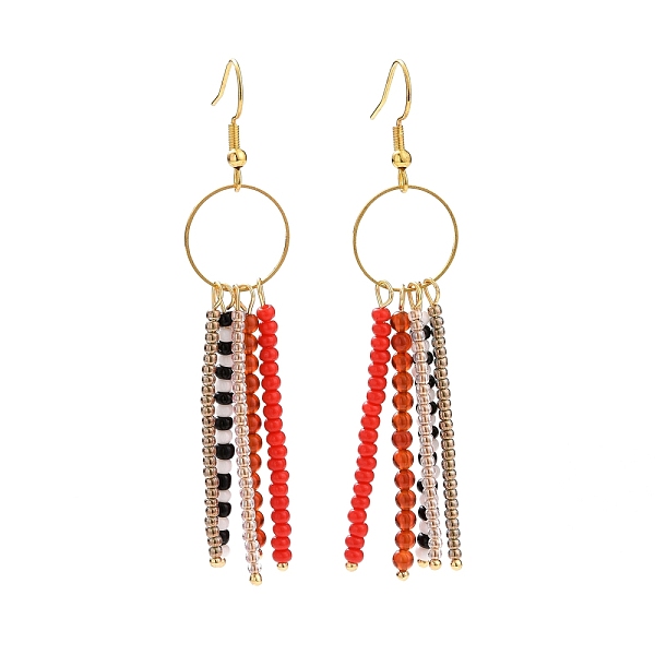 PandaHall Natural Red Agate & Glass Seed Beaded Tassel Earrings, Dangle Earrings for Women, Real 18K Gold Plated, 77.8mm, Pin: 0.7mm...
PandaHall Natural Red Agate & Glass Seed Beaded Tassel Earrings, Dangle Earrings for Women, Real 18K Gold Plated, 77.8mm, Pin: 0.7mm...
