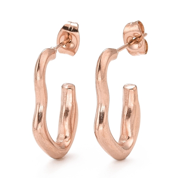 PandaHall 304 Stainless Steel C-shape Stud Earrings, Wave Wrap Half Hoop Earrings for Women, Rose Gold, 23.5x16x3.5mm, Pin: 0.8mm 304...
PandaHall 304 Stainless Steel C-shape Stud Earrings, Wave Wrap Half Hoop Earrings for Women, Rose Gold, 23.5x16x3.5mm, Pin: 0.8mm 304...
