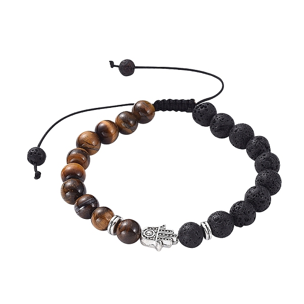 PandaHall Adjustable Hamsa Hand /Hand of Miriam Braided Bead Bracelets, with Natural Lava Rock & Tiger Eye Beads , Antique Silver...
PandaHall Adjustable Hamsa Hand /Hand of Miriam Braided Bead Bracelets, with Natural Lava Rock & Tiger Eye Beads , Antique Silver...