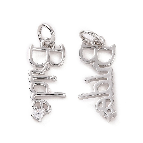 PandaHall Rack Plating Brass Micro Pave Cubic Zirconia Pendants, with Jump Ring, Long-Lasting Plated, Cadmium Free & Lead Free, Word Bride..., Clear
PandaHall Rack Plating Brass Micro Pave Cubic Zirconia Pendants, with Jump Ring, Long-Lasting Plated, Cadmium Free & Lead Free, Word Bride..., Clear