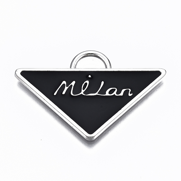PandaHall Alloy Enamel Pendants, Triangle with Word Milan, Cadmium Free & Lead Free, Platinum, Black, 23.5x36x2mm, Hole: 3.5x6mm...
PandaHall Alloy Enamel Pendants, Triangle with Word Milan, Cadmium Free & Lead Free, Platinum, Black, 23.5x36x2mm, Hole: 3.5x6mm...