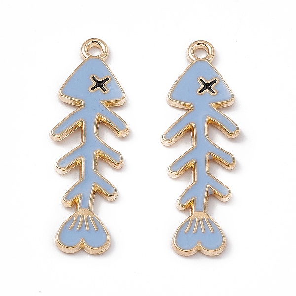 PandaHall Alloy Enamel Pendants, Fishbone Charm, Light Gold, Light Sky Blue, 34x11x1.5mm, Hole: 1.6mm Alloy+Enamel Fish
PandaHall Alloy Enamel Pendants, Fishbone Charm, Light Gold, Light Sky Blue, 34x11x1.5mm, Hole: 1.6mm Alloy+Enamel Fish