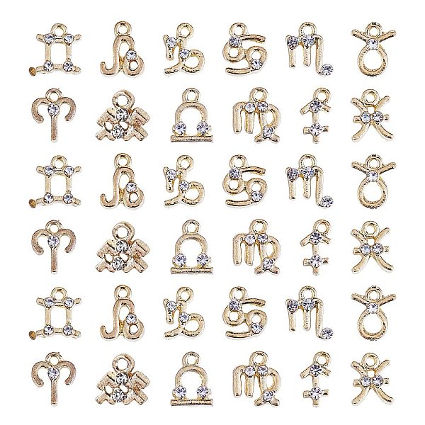 PandaHall 36Pcs 12 Style Clear Cubic Zirconia Charms, with Alloy Setting & Jump Ring, 12 Constellations Charm, Golden, 8x6.8mm, 3pcs/style...
PandaHall 36Pcs 12 Style Clear Cubic Zirconia Charms, with Alloy Setting & Jump Ring, 12 Constellations Charm, Golden, 8x6.8mm, 3pcs/style...