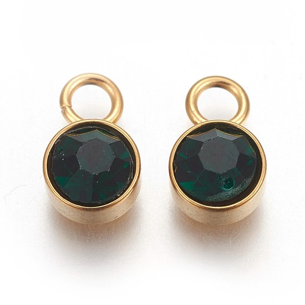 PandaHall Glass Rhinestone Charms, May Birthstone Charms, with Golden Tone 201 Stainless Steel Findings, Flat Round, Emerald, 10x6x4mm, Hole..., Green
PandaHall Glass Rhinestone Charms, May Birthstone Charms, with Golden Tone 201 Stainless Steel Findings, Flat Round, Emerald, 10x6x4mm, Hole..., Green