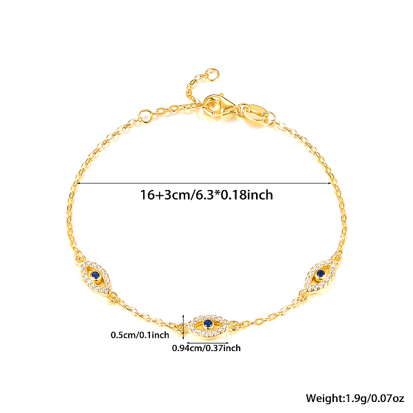 PandaHall S925 Sterling Silver Evil Eye Link Bracelet, Full Rhinestones Eyes Series for Women, Golden Sterling Silver Evil Eye
PandaHall S925 Sterling Silver Evil Eye Link Bracelet, Full Rhinestones Eyes Series for Women, Golden Sterling Silver Evil Eye