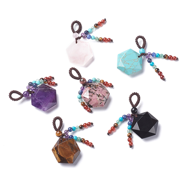 PandaHall Chakra Hanging Ornament, Natural & Synthetic Mixed Stone Pendant Decorations, with Nylon Cord, for Jewish, Star of David/Hexagon...
PandaHall Chakra Hanging Ornament, Natural & Synthetic Mixed Stone Pendant Decorations, with Nylon Cord, for Jewish, Star of David/Hexagon...