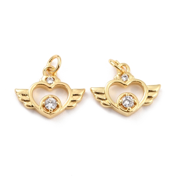 PandaHall Brass Micro Pave Clear Cubic Zirconia Pendants, with Jump Rings, Long-Lasting Plated, Cadmium Free & Lead Free, Heart with Wings...
PandaHall Brass Micro Pave Clear Cubic Zirconia Pendants, with Jump Rings, Long-Lasting Plated, Cadmium Free & Lead Free, Heart with Wings...