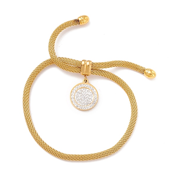 PandaHall Crystal Rhinestone Flat Round Charm Slider Bracelet with Round Mesh Chain for Women, Golden, Inner Diameter: 3/8~3-1/8 inch...
PandaHall Crystal Rhinestone Flat Round Charm Slider Bracelet with Round Mesh Chain for Women, Golden, Inner Diameter: 3/8~3-1/8 inch...