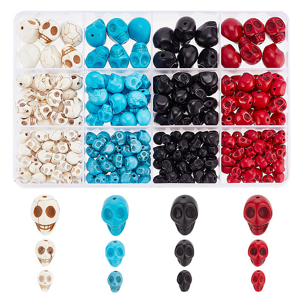 PandaHall ARRICRAFT 264Pcs 4 Colors Dyed Synthetic Turquoise Beads, Skull, Mixed Color, 8~15x6~11x7~14mm, Hole: 1mm Synthetic Turquoise..., Multicolor
PandaHall ARRICRAFT 264Pcs 4 Colors Dyed Synthetic Turquoise Beads, Skull, Mixed Color, 8~15x6~11x7~14mm, Hole: 1mm Synthetic Turquoise..., Multicolor