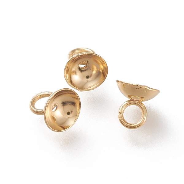 PandaHall 201 Stainless Steel Bead Cap Pendant Bails, for Globe Glass Bubble Cover Pendant Making, Half Round, Real 24k Gold Plated, 6x6mm...
PandaHall 201 Stainless Steel Bead Cap Pendant Bails, for Globe Glass Bubble Cover Pendant Making, Half Round, Real 24k Gold Plated, 6x6mm...