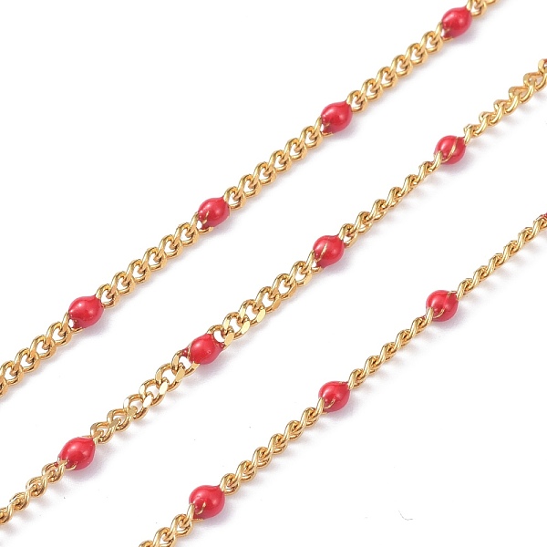PandaHall Ion Plating(IP) 304 Stainless Steel Enamel Curb Chains, with Spool, Soldered, Faceted, Indian Red, 2.5x2x0.8mm, 32.80Feet/roll...
PandaHall Ion Plating(IP) 304 Stainless Steel Enamel Curb Chains, with Spool, Soldered, Faceted, Indian Red, 2.5x2x0.8mm, 32.80Feet/roll...