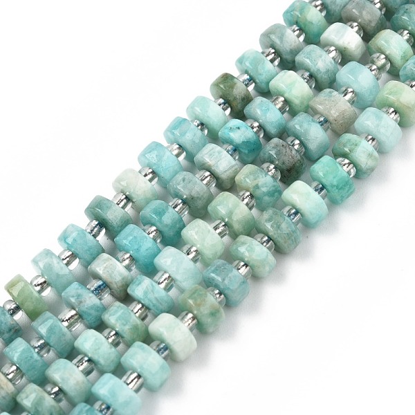 PandaHall Natural Amazonite Beads Strands, with Seed Beads, Heishi Beads, Flat Round/Disc, 6~6.5x3~3.5mm, Hole: 1mm, about 35~42pcs/strand...
PandaHall Natural Amazonite Beads Strands, with Seed Beads, Heishi Beads, Flat Round/Disc, 6~6.5x3~3.5mm, Hole: 1mm, about 35~42pcs/strand...