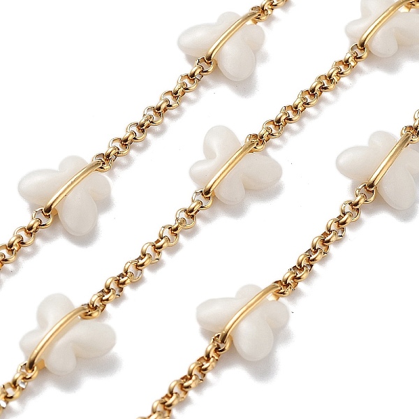 PandaHall 304 Stainless Steel Link Chains, with Resin & Enamel & Spool, Unwelded, Real 18K Gold Plated, Butterfly, White, 10x10x4mm, about...
PandaHall 304 Stainless Steel Link Chains, with Resin & Enamel & Spool, Unwelded, Real 18K Gold Plated, Butterfly, White, 10x10x4mm, about...