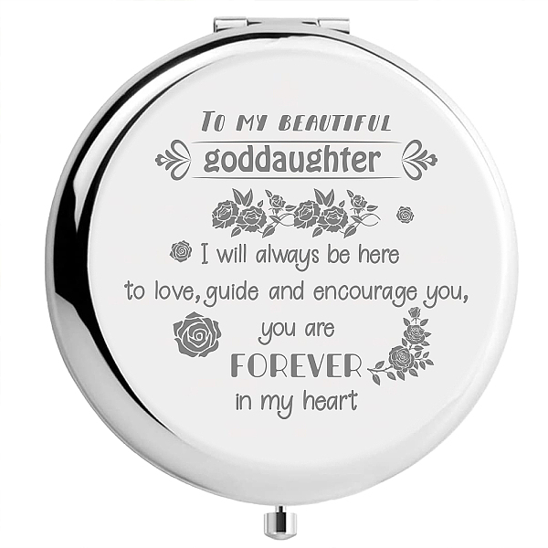 PandaHall 304 Stainless Steel Customization Mirror, Flat Round with Word, Rose Pattern, 70x65mm Stainless Steel Flower
PandaHall 304 Stainless Steel Customization Mirror, Flat Round with Word, Rose Pattern, 70x65mm Stainless Steel Flower