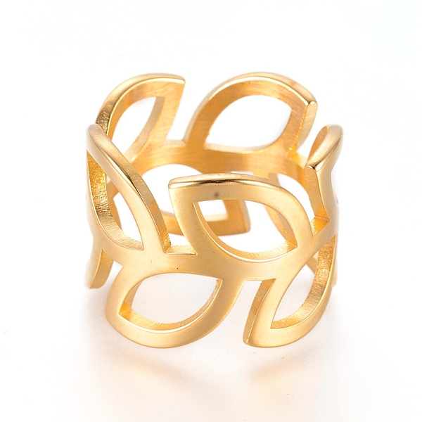 PandaHall 304 Stainless Steel Finger Rings, Wide Band Rings, Leaf, Golden, Size 7, 17mm 304 Stainless Steel
PandaHall 304 Stainless Steel Finger Rings, Wide Band Rings, Leaf, Golden, Size 7, 17mm 304 Stainless Steel