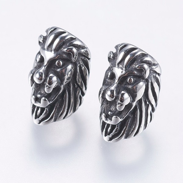 PandaHall 304 Stainless Steel European Beads, Large Hole Beads, Lion Head, Antique Silver, 13.5x7.5x10mm, Hole: 5mm 304 Stainless Steel Lion
PandaHall 304 Stainless Steel European Beads, Large Hole Beads, Lion Head, Antique Silver, 13.5x7.5x10mm, Hole: 5mm 304 Stainless Steel Lion