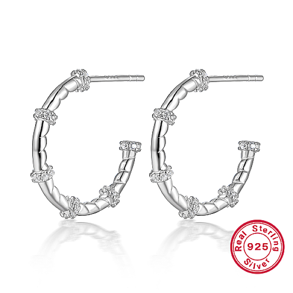 PandaHall Rhodium Plated 925 Sterling Silver Ring Stud Earrings, Half Hoop Earrings, with 925 Stamp, Platinum, 19x2mm Sterling Silver Ring
PandaHall Rhodium Plated 925 Sterling Silver Ring Stud Earrings, Half Hoop Earrings, with 925 Stamp, Platinum, 19x2mm Sterling Silver Ring