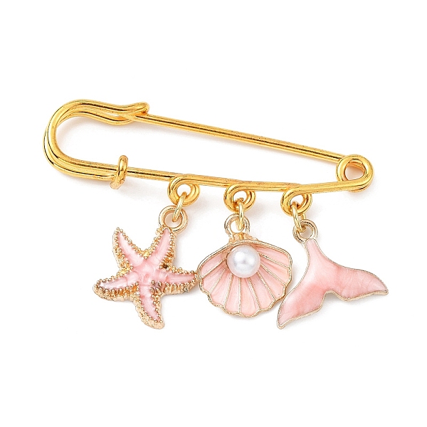PandaHall Marine Theme Pendant Alloy Enamel Brooches, Golden Iron Kilt Pins for Women, Starfish & Shell & Fishtail, Pink, 36.5x50x5.5mm Iron...
PandaHall Marine Theme Pendant Alloy Enamel Brooches, Golden Iron Kilt Pins for Women, Starfish & Shell & Fishtail, Pink, 36.5x50x5.5mm Iron...