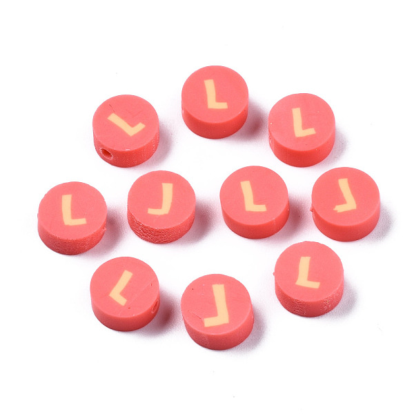 PandaHall Handmade Polymer Clay Beads, Flat Round with Alphabet, Tomato, Letter.L, 9x3.5~5mm, Hole: 1.6mm Polymer Clay Letter L Red
PandaHall Handmade Polymer Clay Beads, Flat Round with Alphabet, Tomato, Letter.L, 9x3.5~5mm, Hole: 1.6mm Polymer Clay Letter L Red